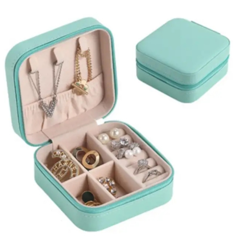Portable Travel Jewelry Organizer Storage Display Case Box Tiffany Blue